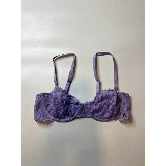 Savage X Fenty Unlined Lingerie Bralette Lavender Purple Lace Size 36C - Picture 1 of 8